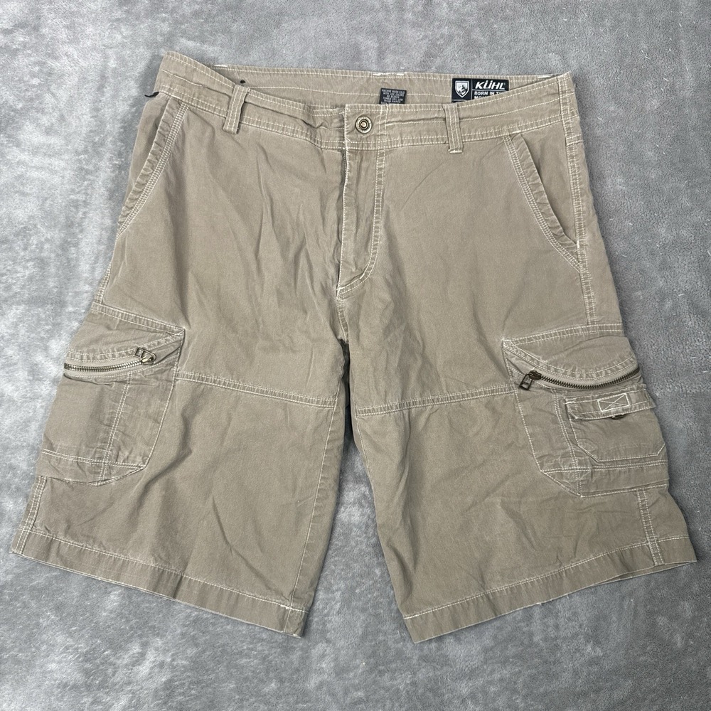 Kuhl Shorts Mens 36 Ambush Beige Cargo Gorpcore Hiking Camp Casual